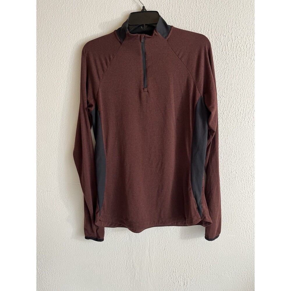 REI Co-Op Lightweight 1/4 Zip Base Layer Top Large Burgundy Long Sleeve